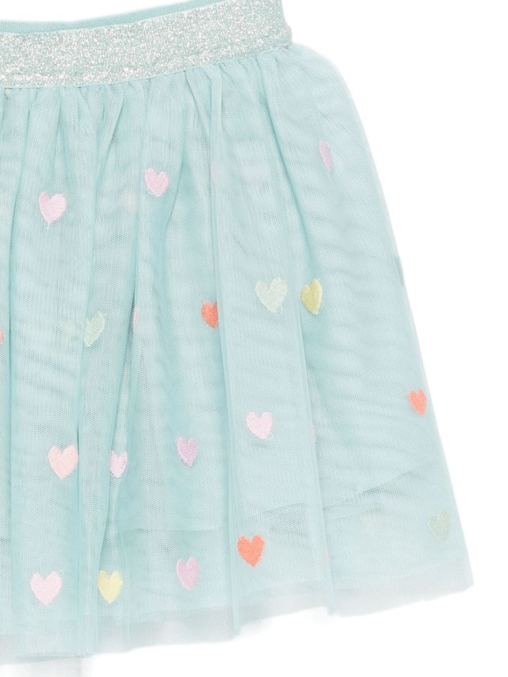 Stella McCartney Kids Gonna in tulle con glitter e cuori