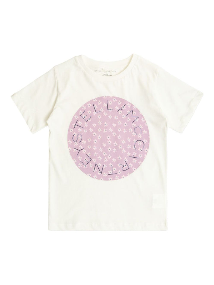 Stella McCartney Kids T-shirt con logo a fiori
