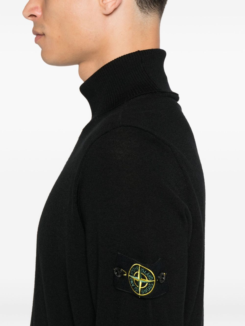 Stone Island Maglione nero a collo alto