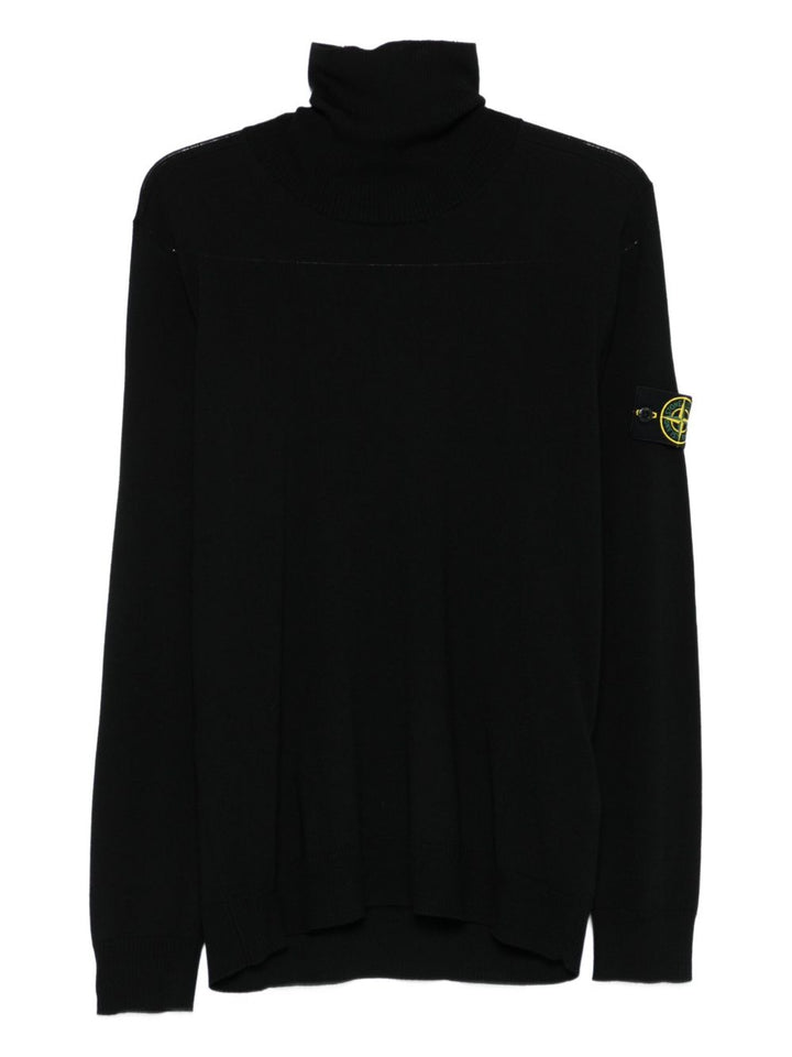 Stone Island Maglione nero a collo alto