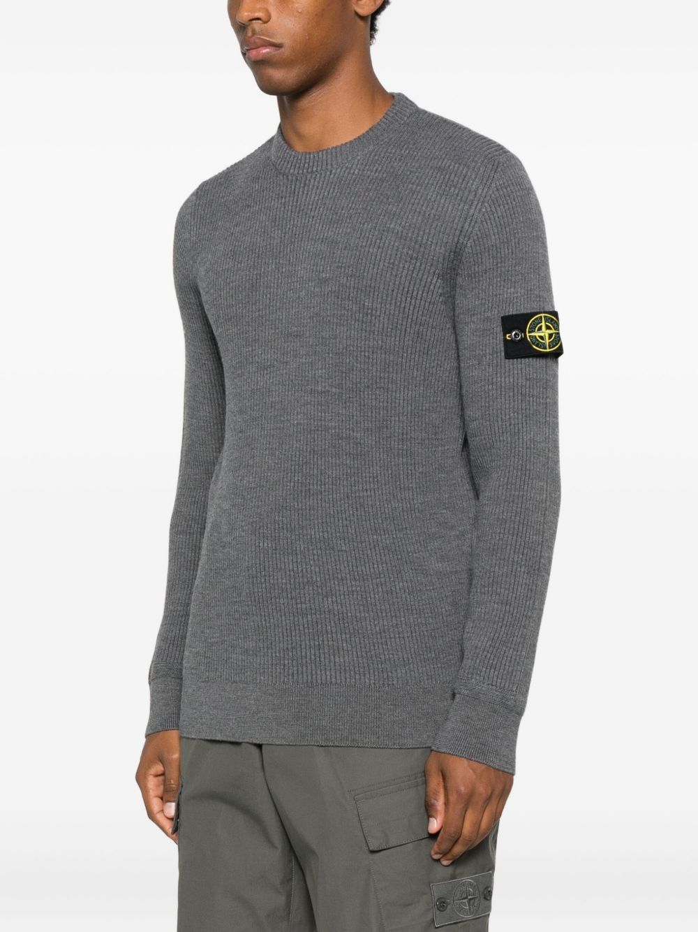 Stone Island Maglione a coste con applicazione