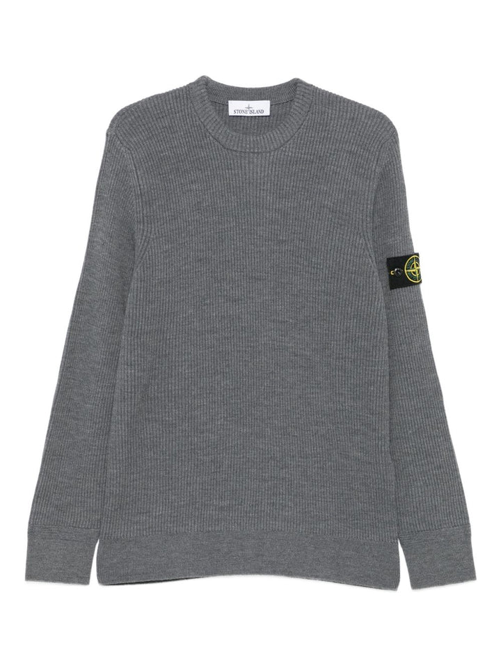 Stone Island Maglione a coste con applicazione