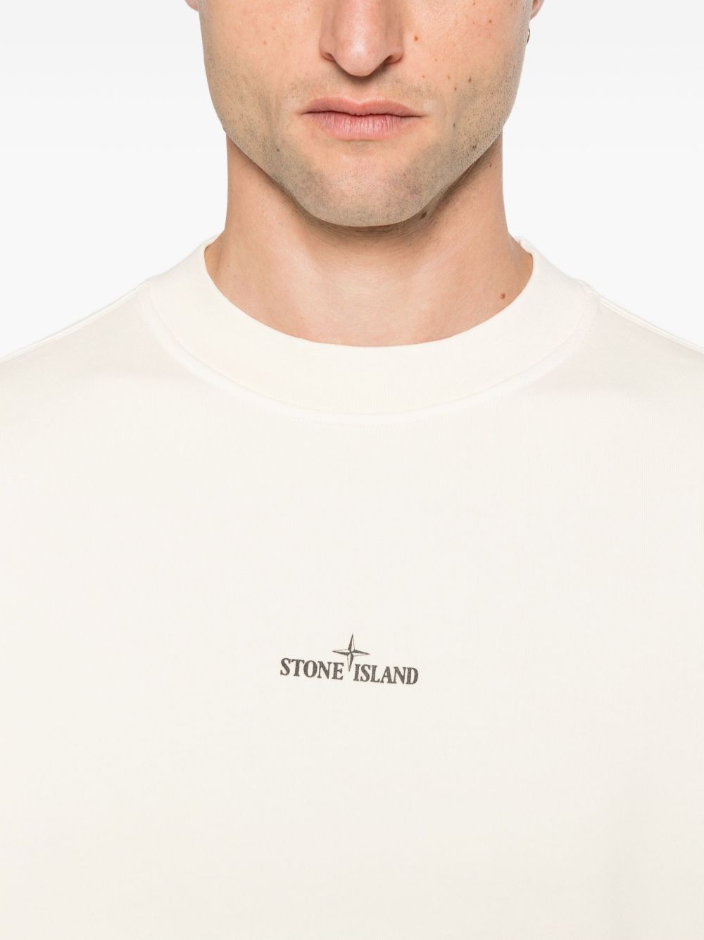 Stone Island Felpa in cotone con logo