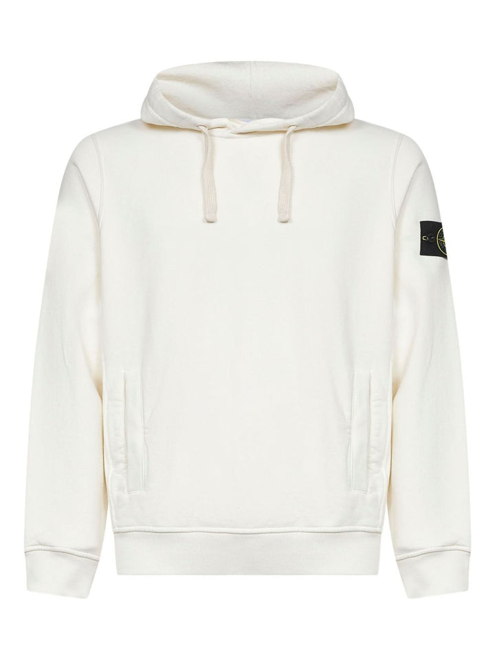 Stone Island Felpa con cappuccio in cotone spazzolato
