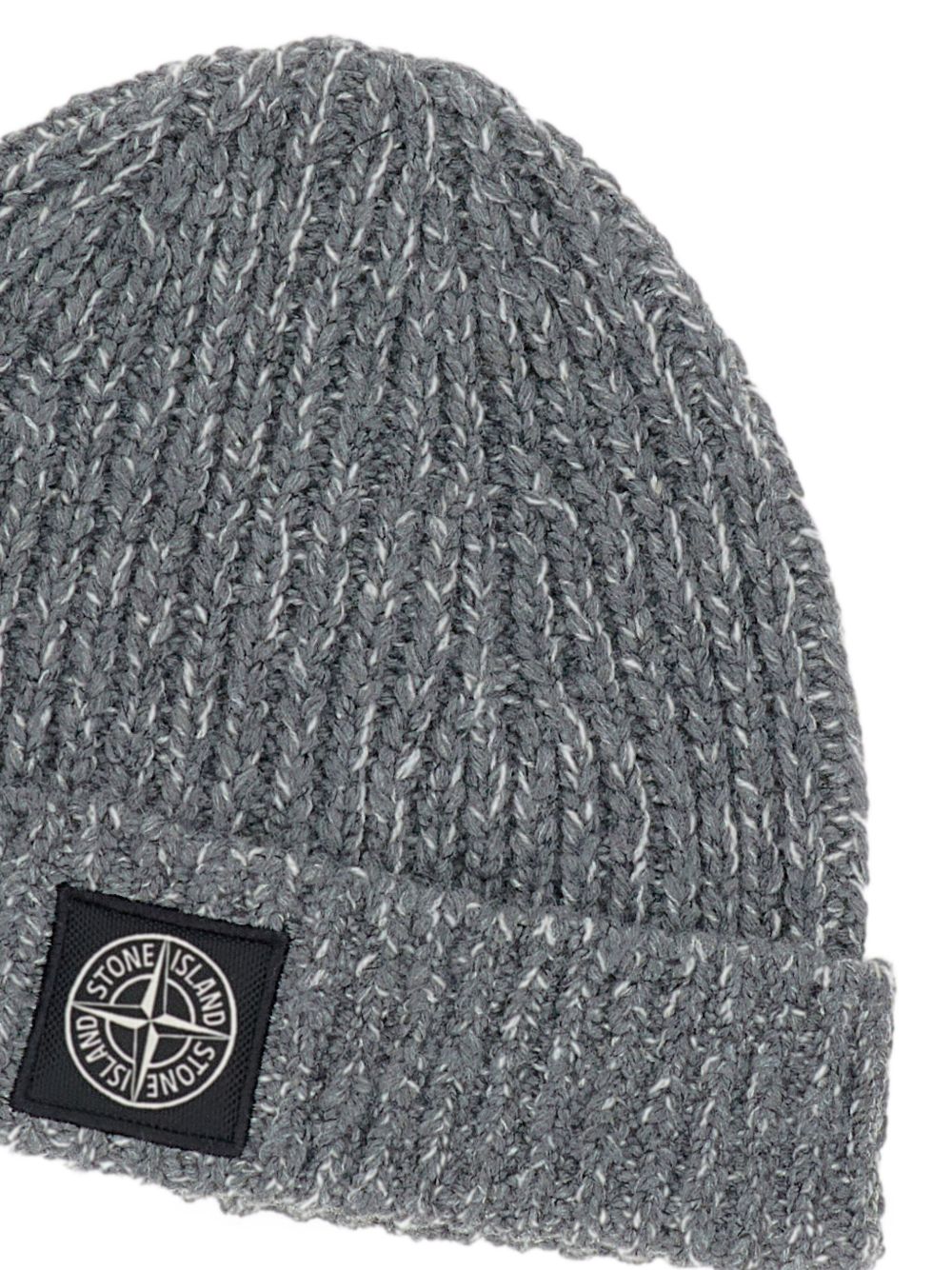 Stone Island Berretto a coste con applicazione