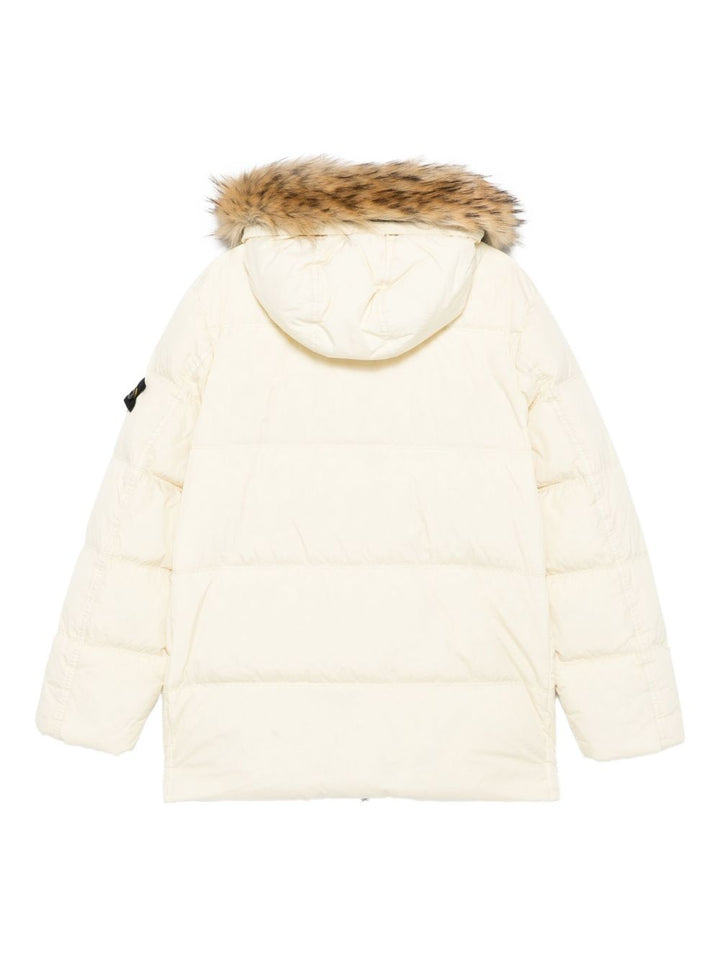 Stone Island Junior Piumino con pelliccia