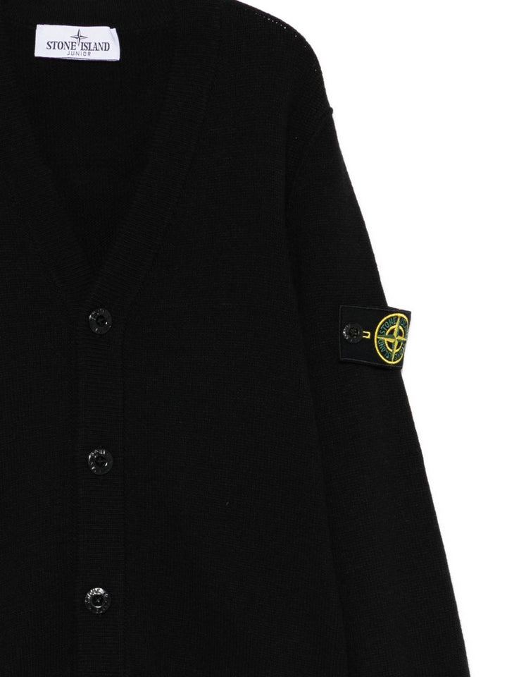 Stone Island Junior Cardigan con applicazione
