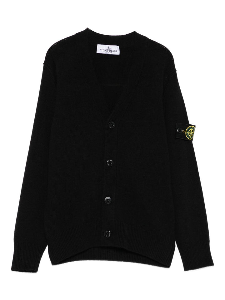 Stone Island Junior Cardigan con applicazione