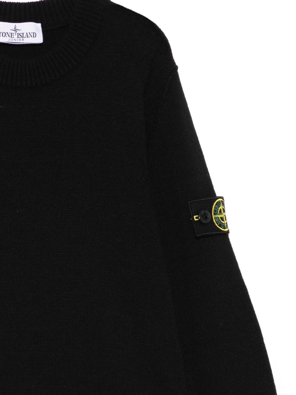 Stone Island Junior logo-patch wool jumper