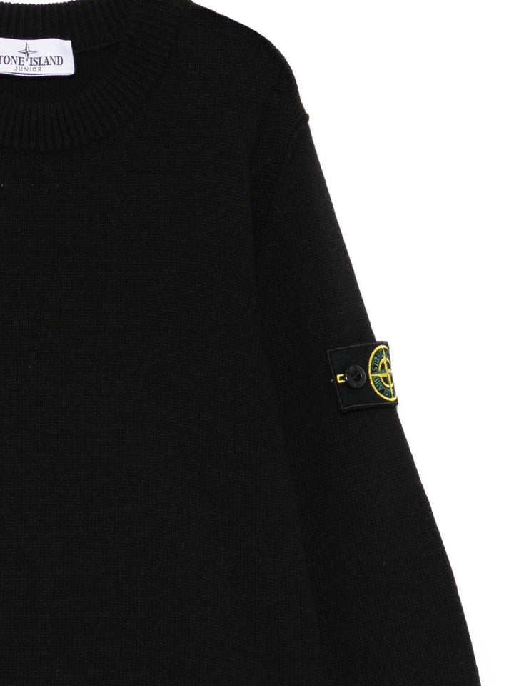 Stone Island Junior logo-patch wool jumper