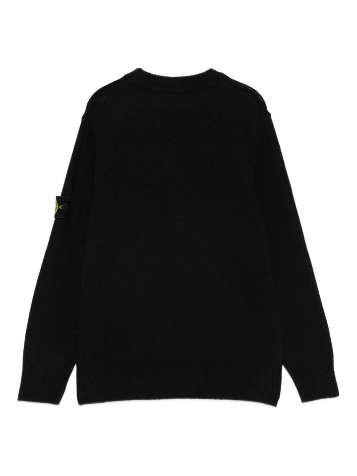 Stone Island Junior logo-patch wool jumper