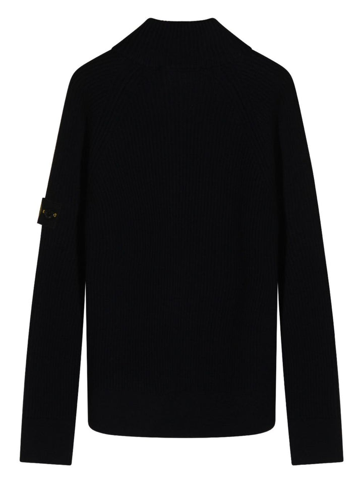 Stone Island Junior Maglione a coste con zip