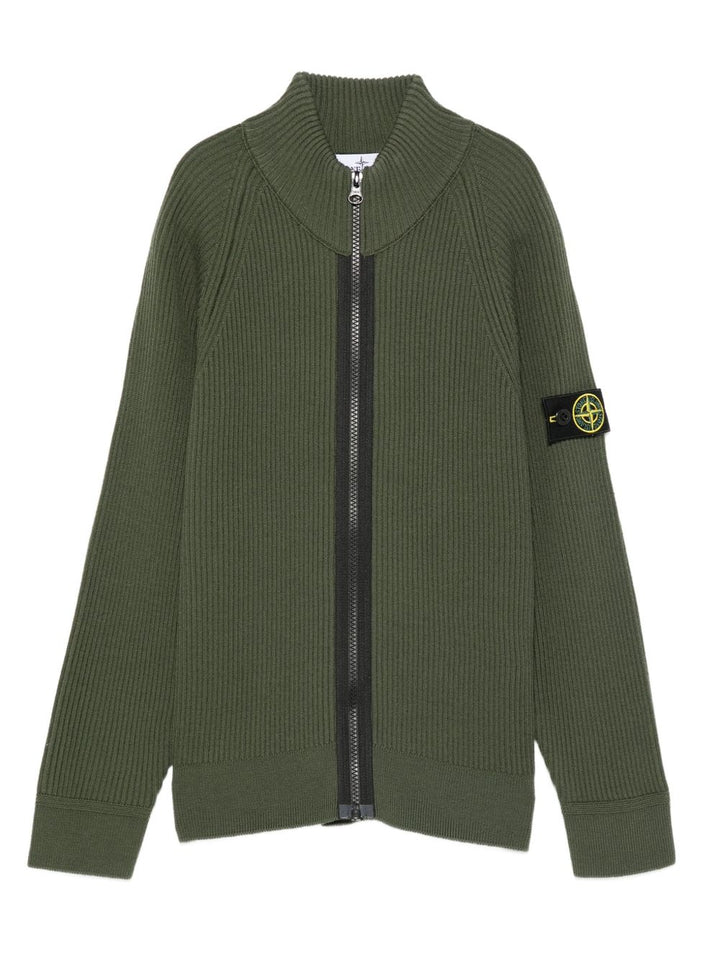 Stone Island Junior Giacca a costine con zip