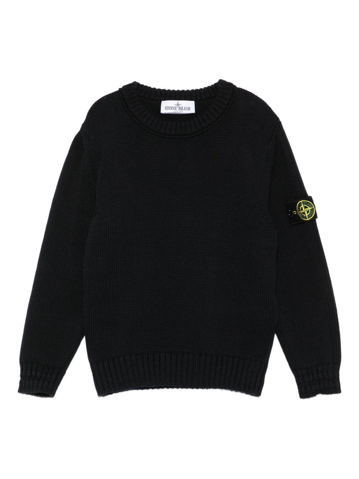 Stone Island Junior Maglione girocollo con logo