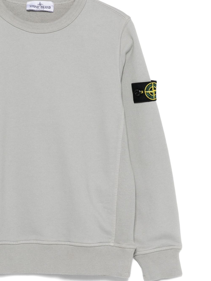 Stone Island Junior Felpa con applicazione Compass