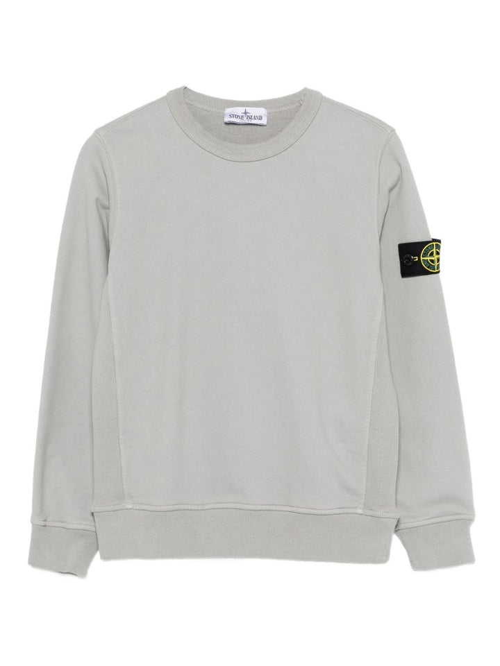 Stone Island Junior Felpa con applicazione Compass