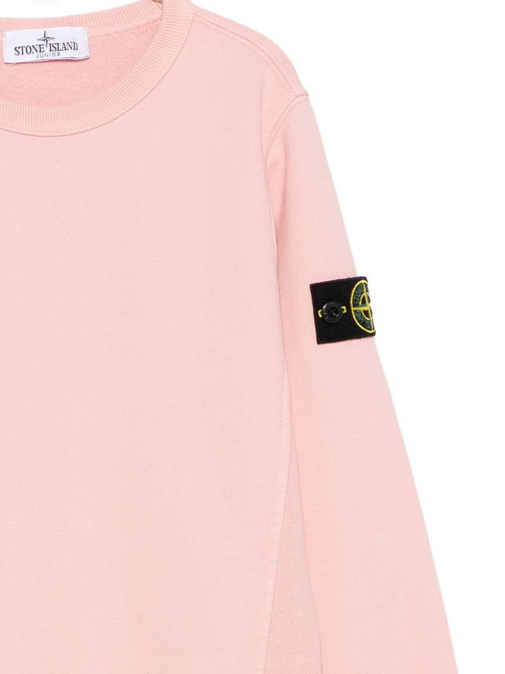 Stone Island Junior Felpa girocollo con applicazione