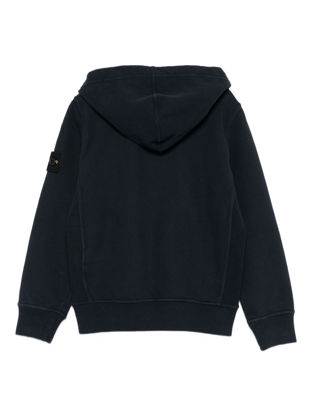 Stone Island Junior Felpa di colore blu con zip e cappuccio