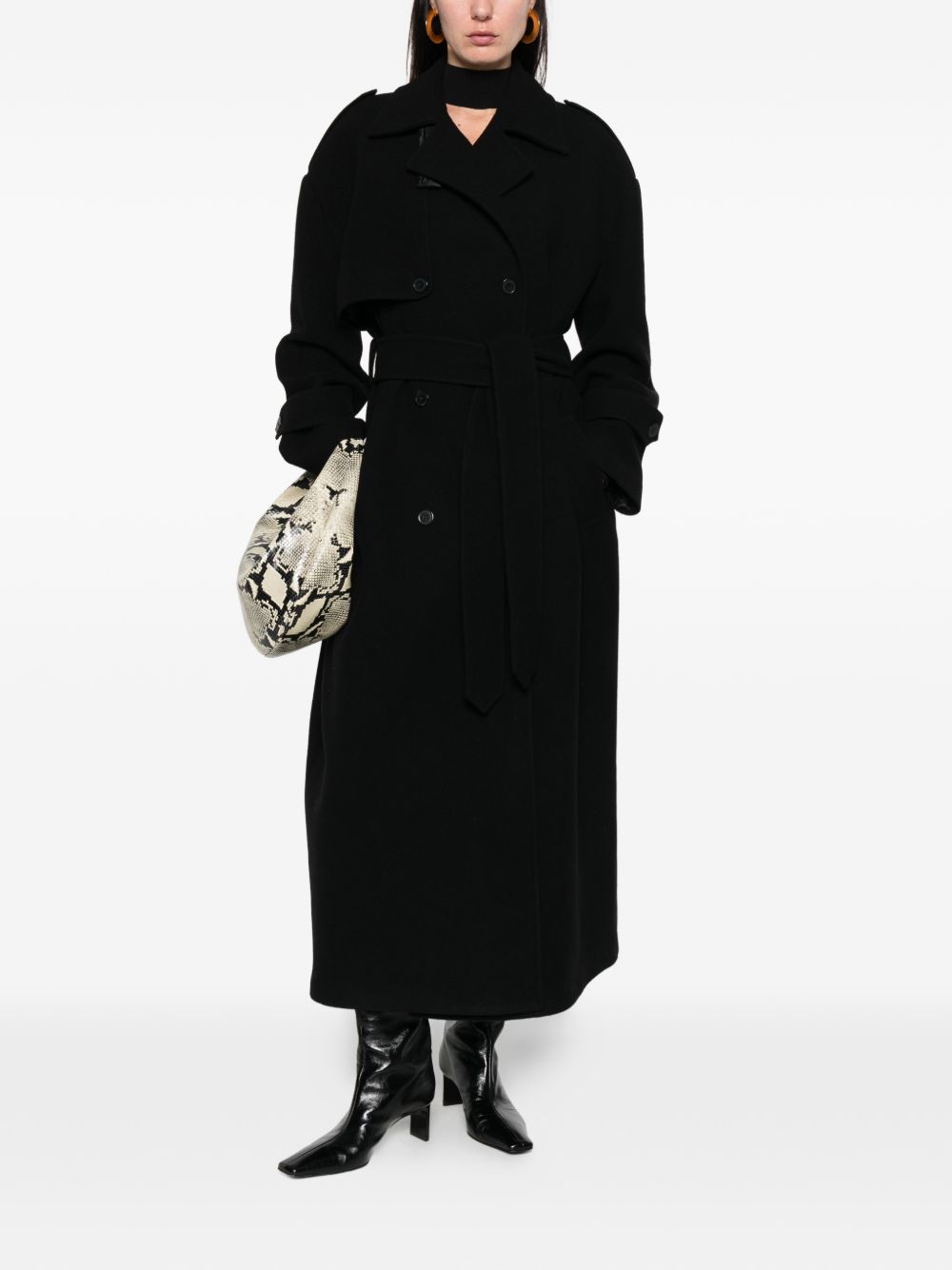 THE NINA STUDIO Cappotto doppiopetto con cintura