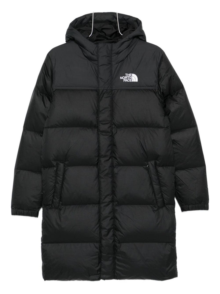 THE NORTH FACE KIDS Parka nero lungo Nuptse da ragazzi