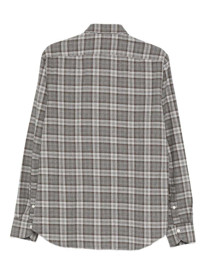 TINTORIA MATTEI Camicia in cotone beige collo francia