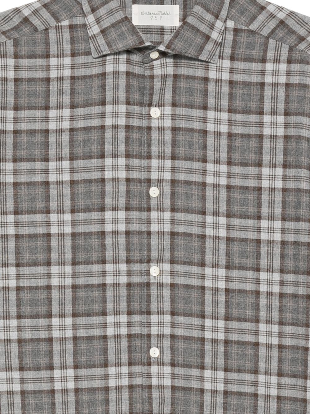 TINTORIA MATTEI Camicia in cotone beige collo francia