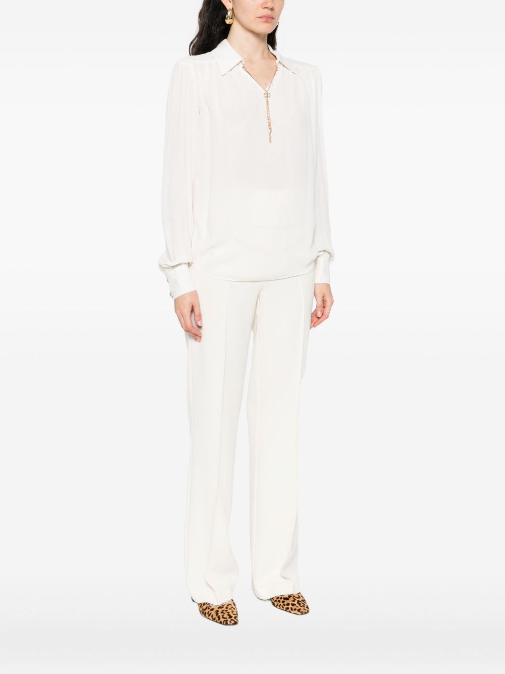 TWINSET
chain-embellished polo blouse