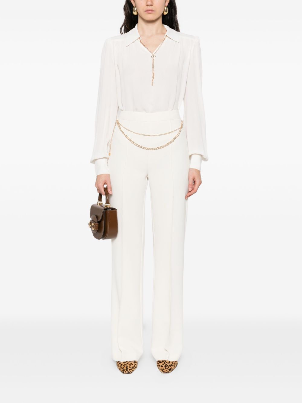 TWINSET
chain-embellished polo blouse
