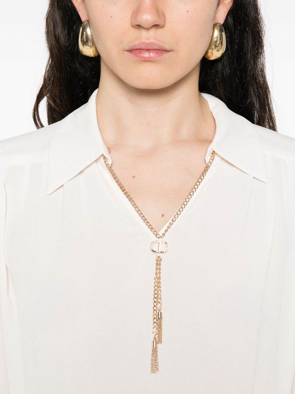 TWINSET chain-embellished polo blouse