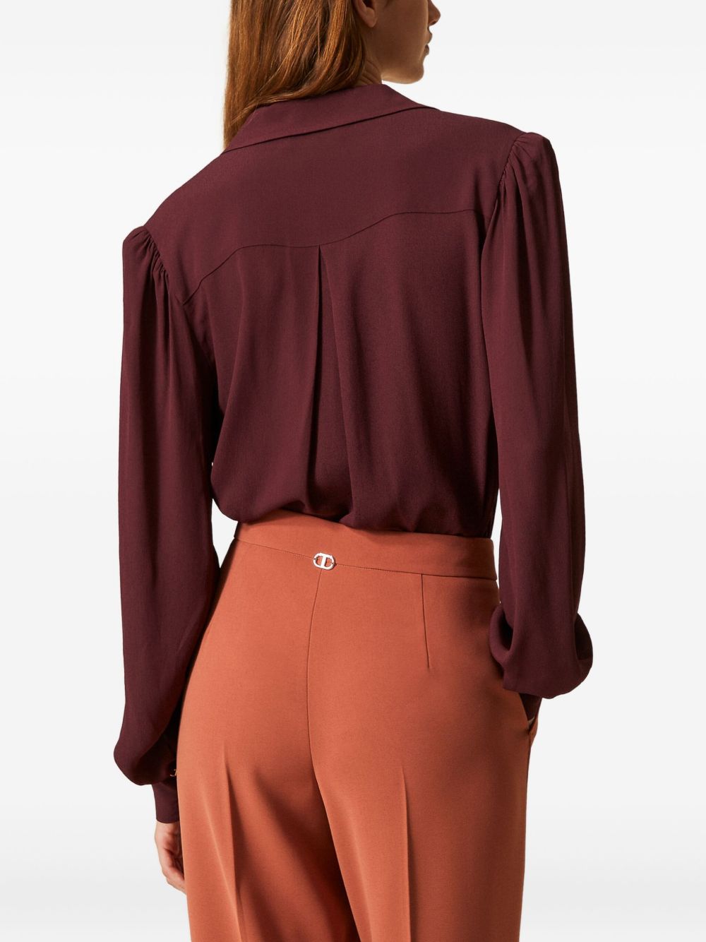 Twinset Camicia bordeaux con arricciature