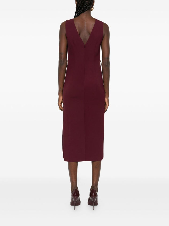 Twinset Abito midi bordeaux senza maniche