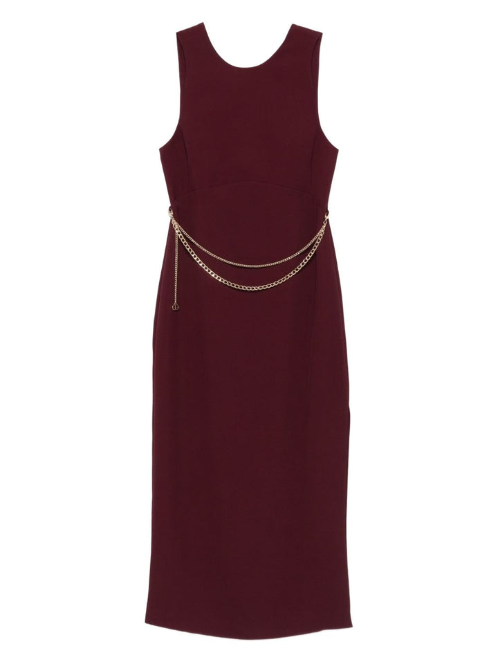 Twinset Abito midi bordeaux senza maniche