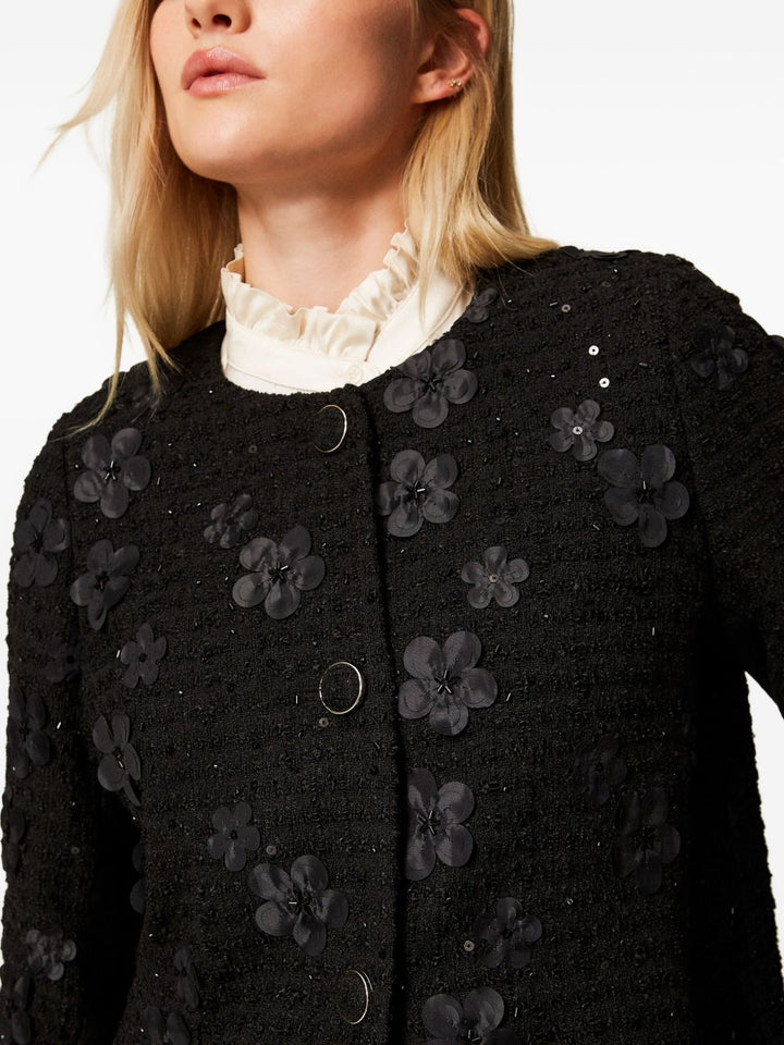Twinset
Cappotto nero con texture bouclé