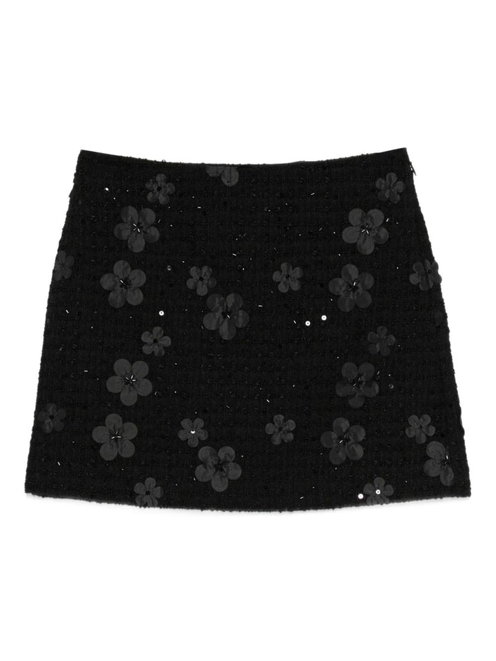Twinset
Gonna nera in bouclé con texture floreale