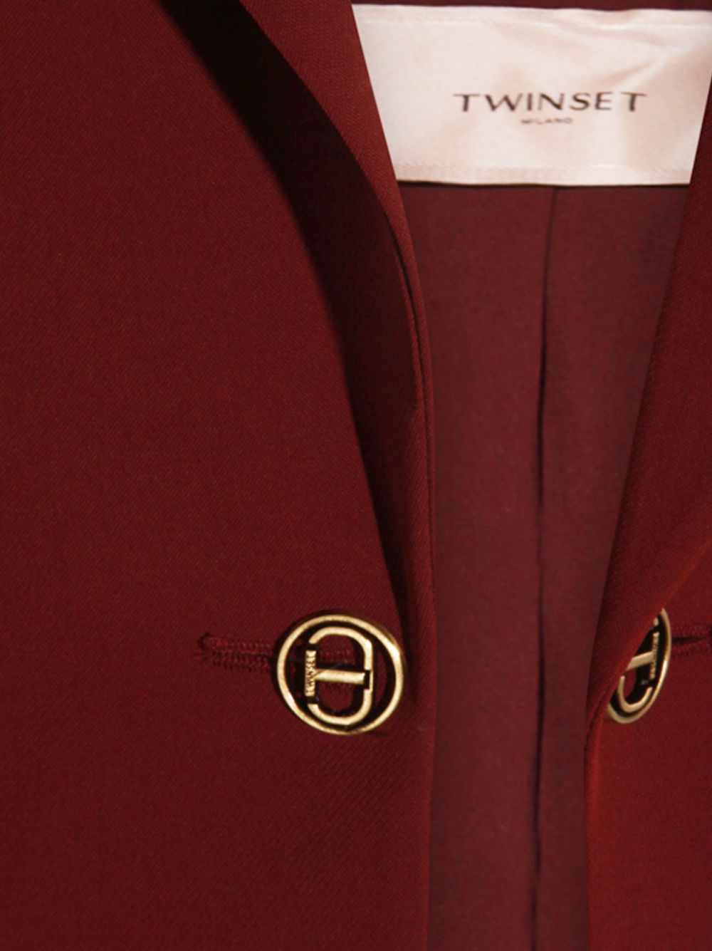 Twinset Giacca bordeaux con revers a lancia