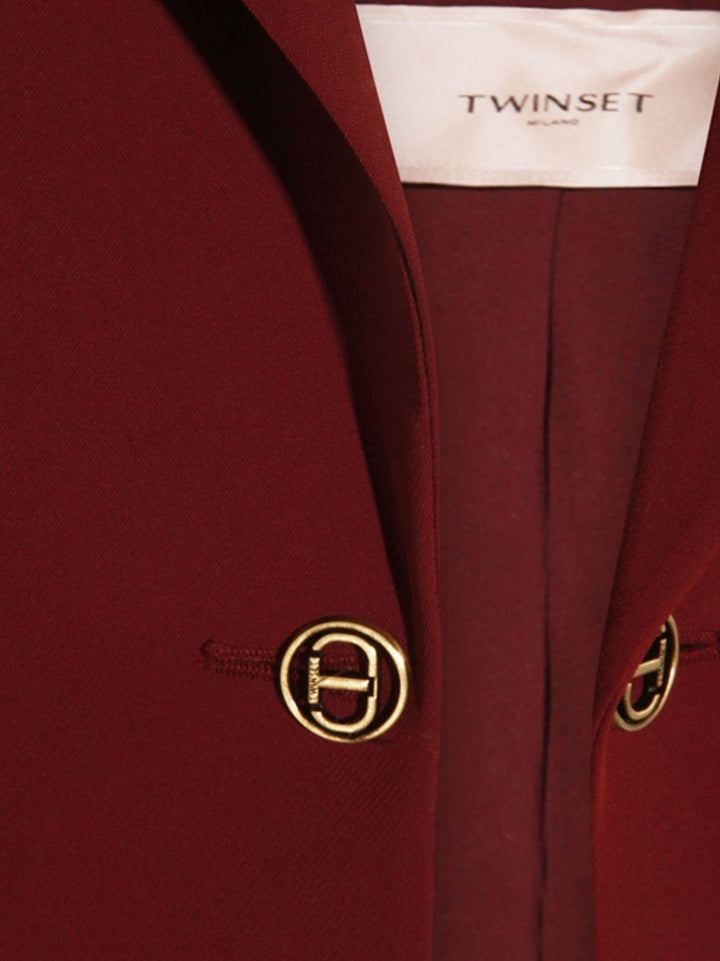 Twinset Giacca bordeaux con revers a lancia