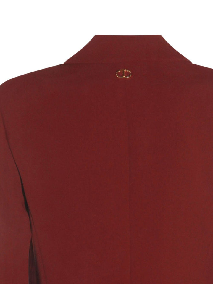 Twinset Giacca bordeaux con revers a lancia