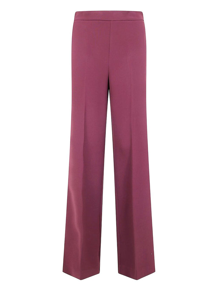 Twinset Pantaloni bordeaux con orlo dritto