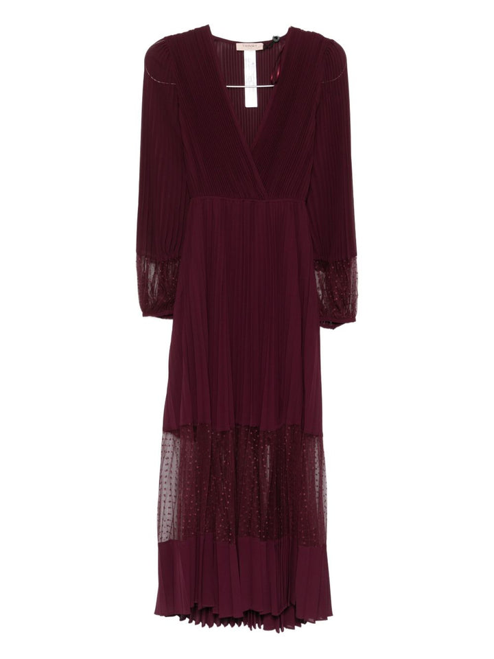 Twinset
Abito bordeaux con pieghe