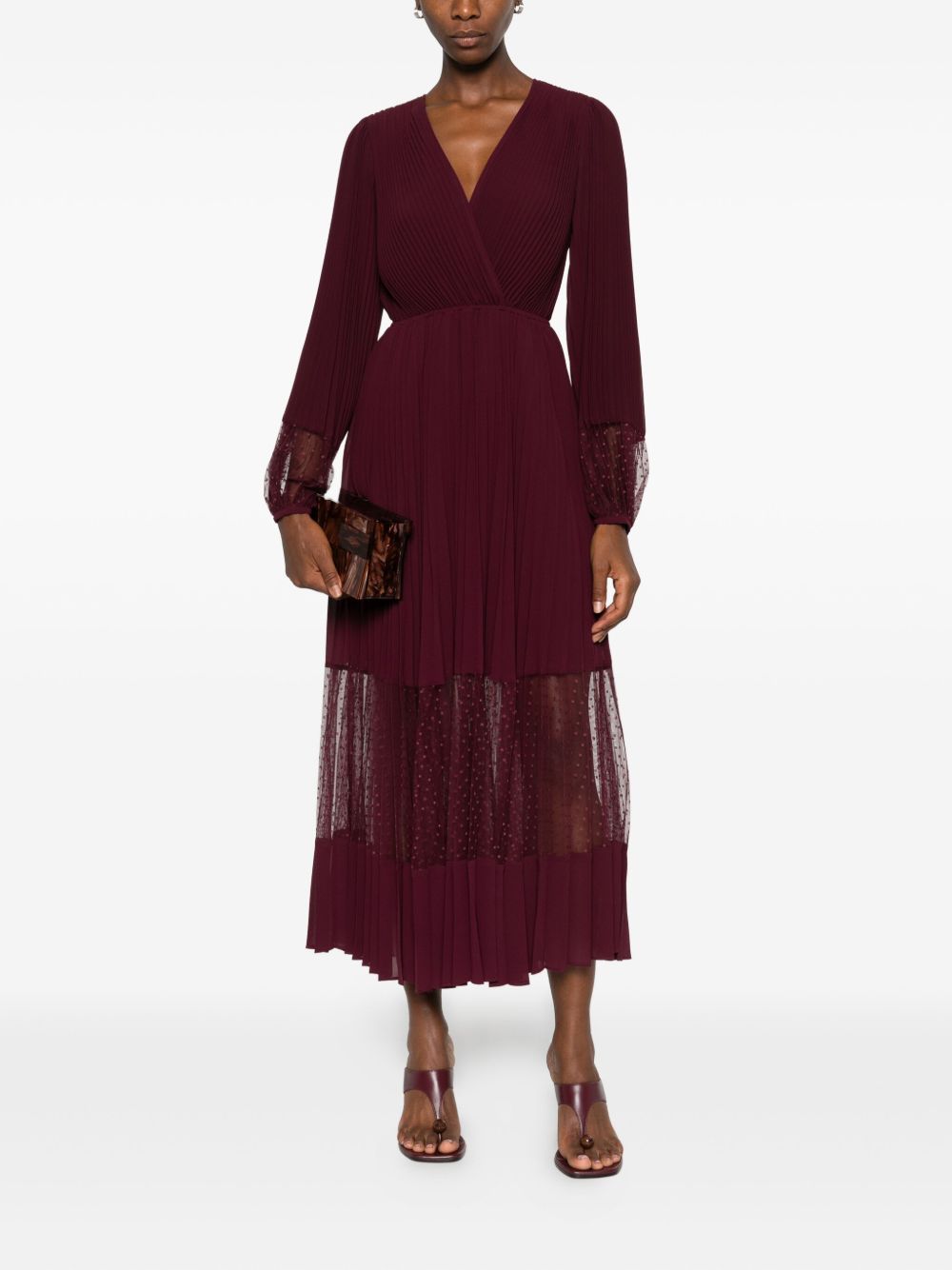 Twinset
Abito bordeaux con pieghe