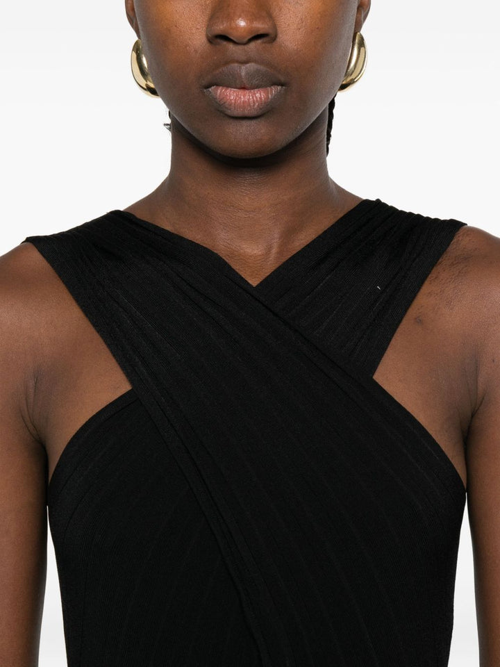 Twinset Abito nero con scollo a V