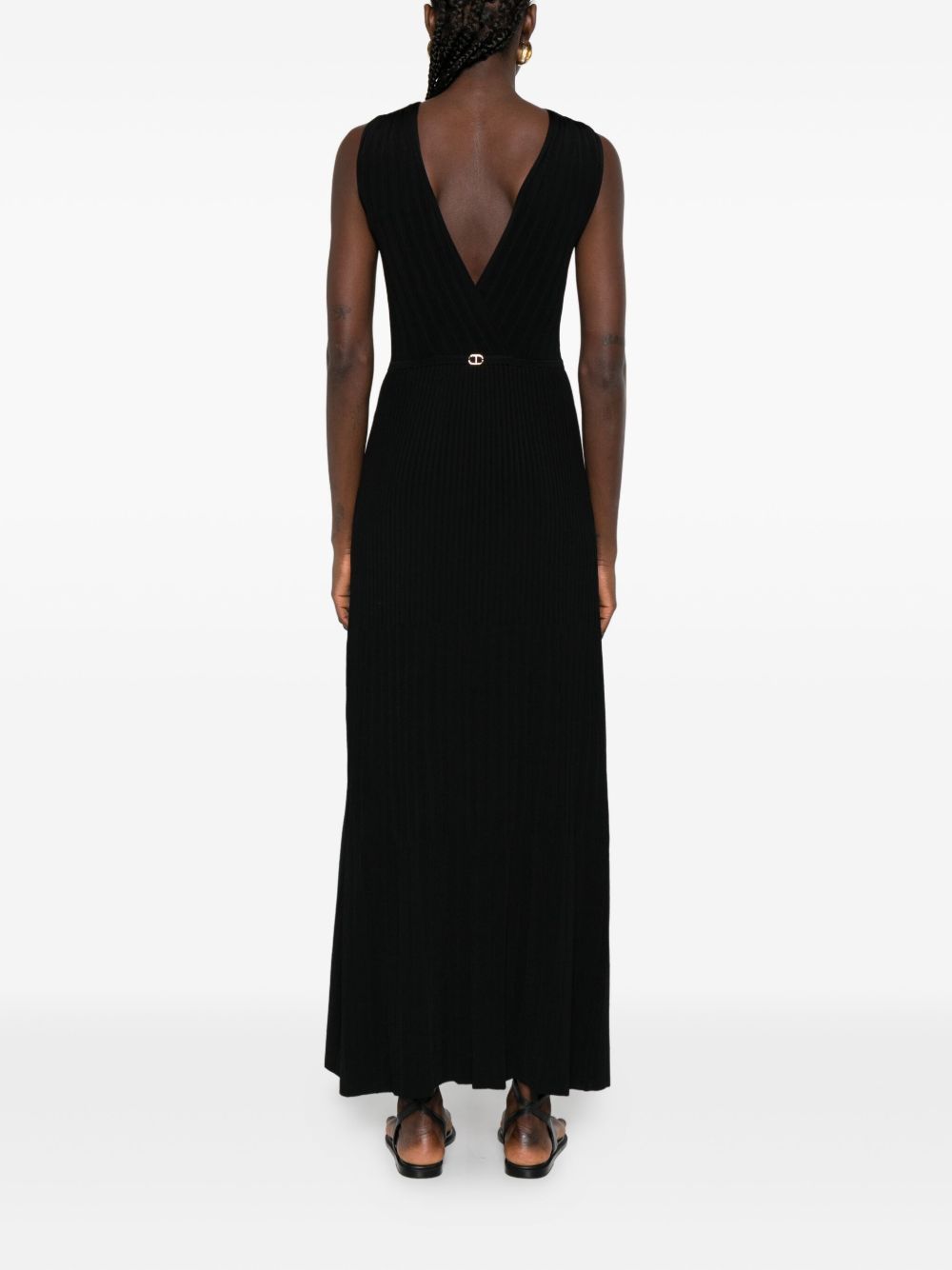 Twinset Abito nero con scollo a V