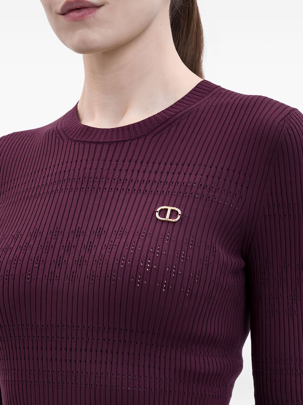 Twinset
T-shirt color melanzana in maglia