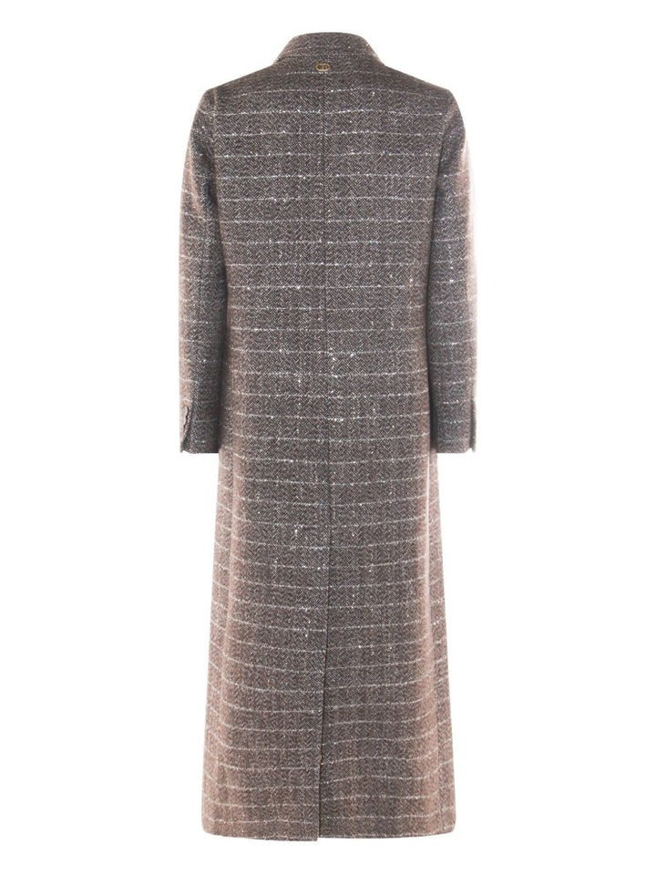 TWINSET Cappotto doppiopetto a spina di pesce