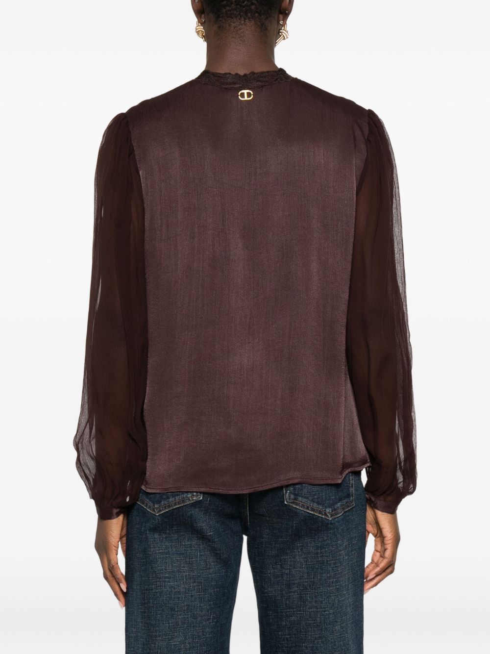 TWINSET blusa con dettagli in pizzo