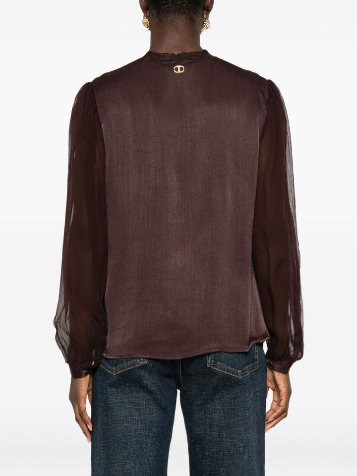 TWINSET blusa con dettagli in pizzo