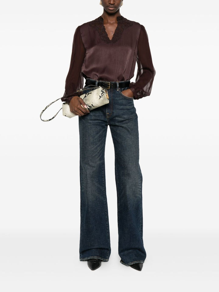 TWINSET blusa con dettagli in pizzo