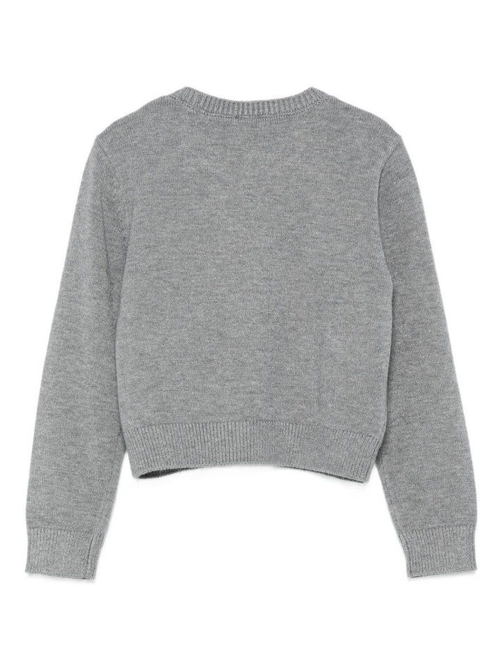 Sweater Grigio con Logo Oro TWINSET KIDS