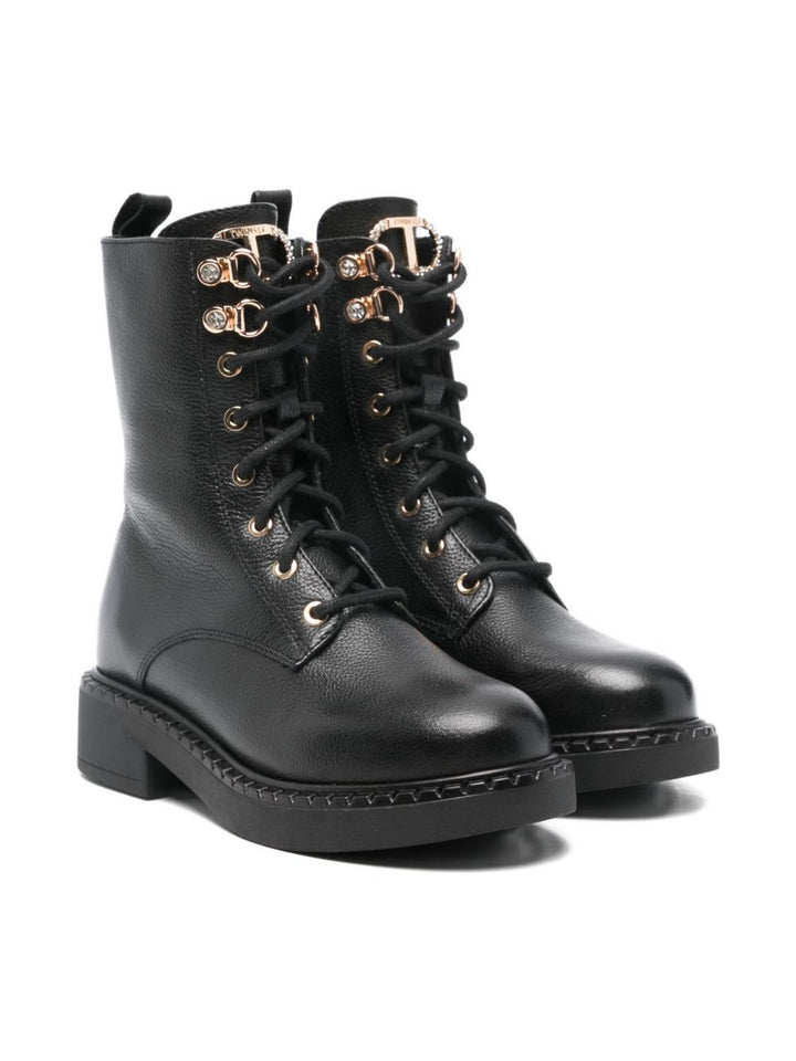 TWINSET Kids Anfibi con strass Oval T