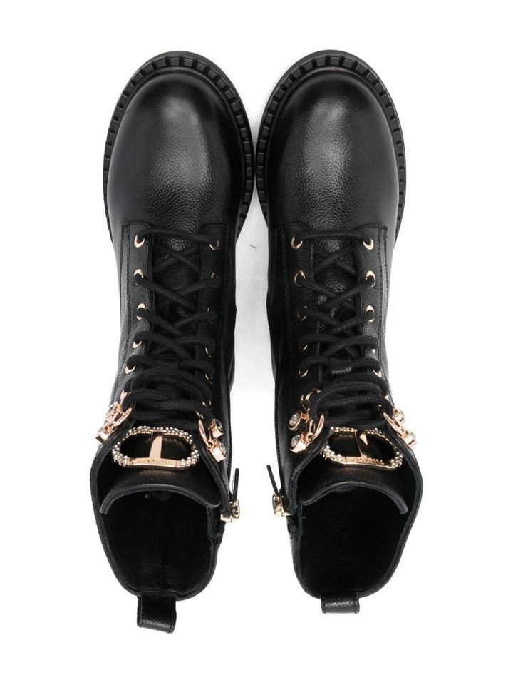 TWINSET Kids Anfibi con strass Oval T